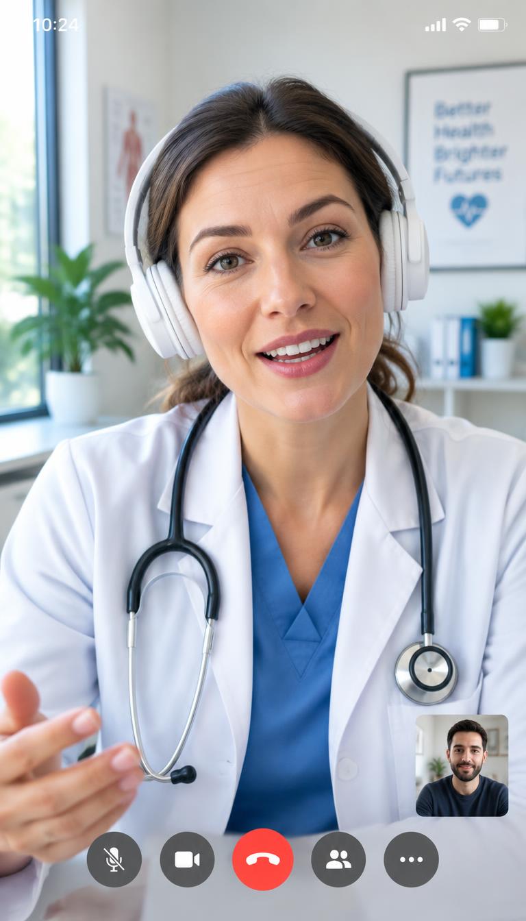 A clinician on a secure video visit